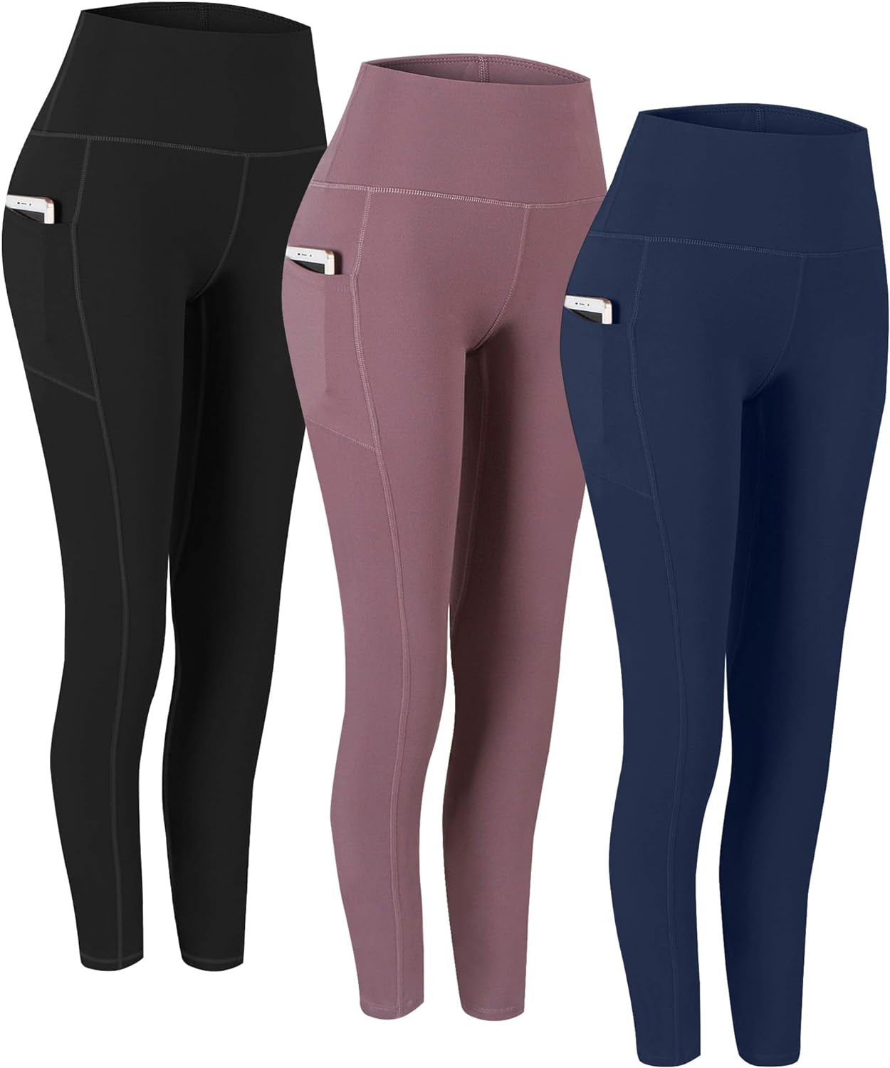 2-Pack High Waist Yoga Pants with Tummy Control