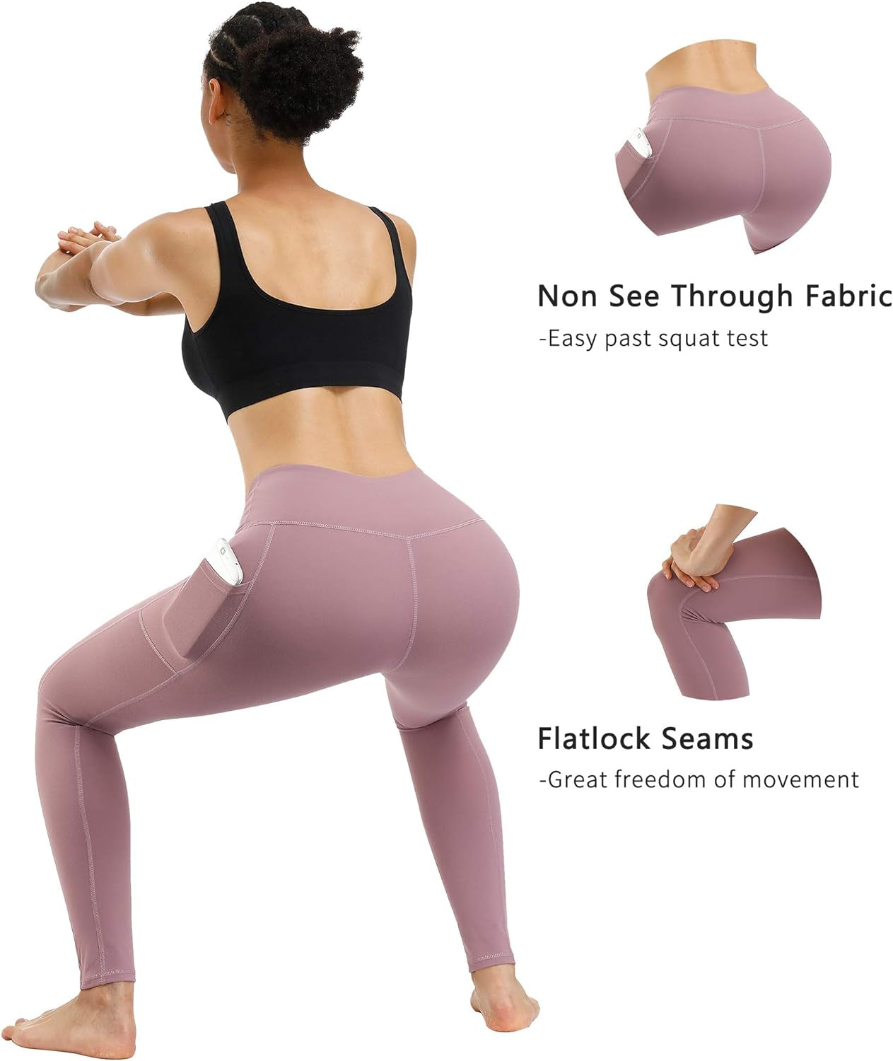 2-Pack High Waist Yoga Pants with Tummy Control