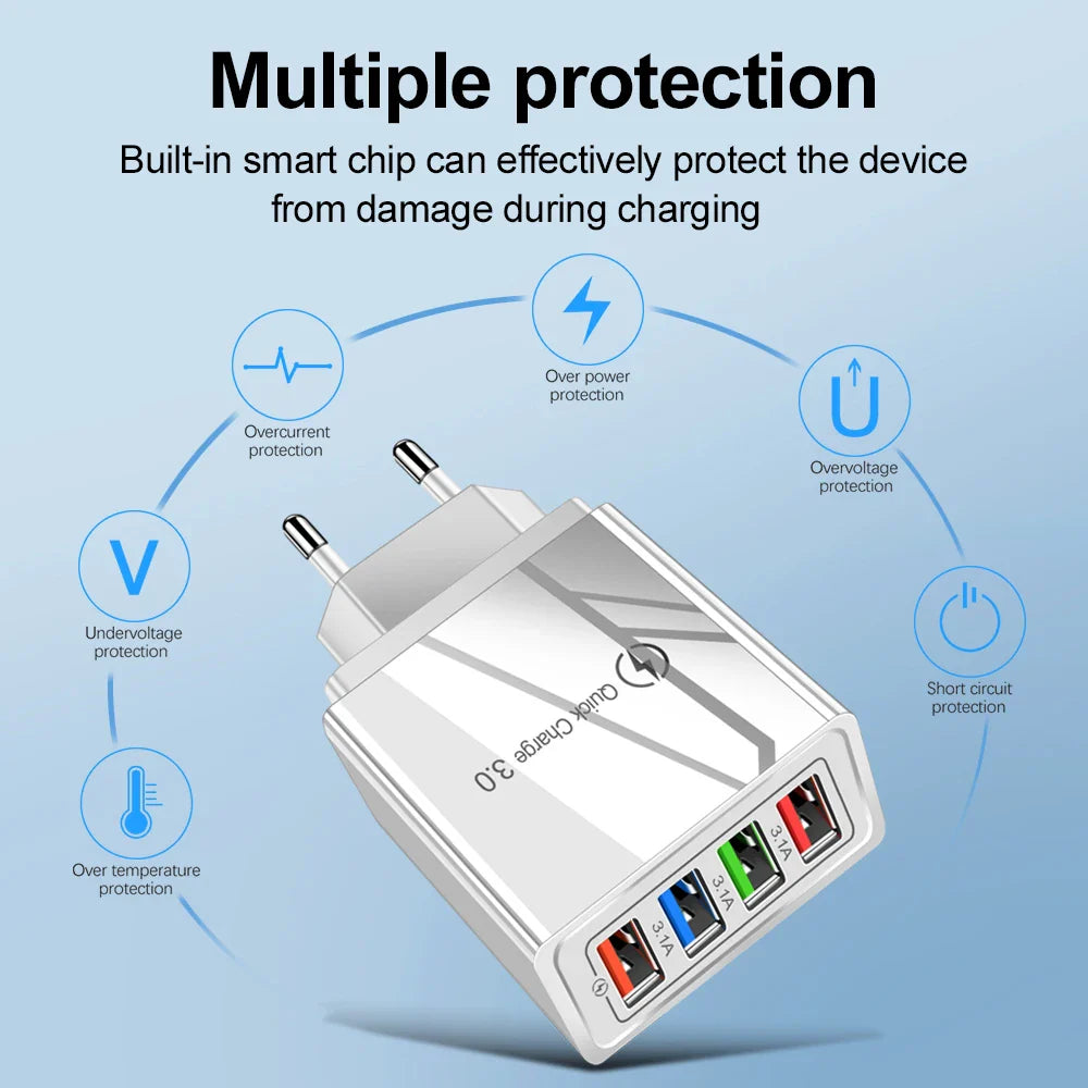 EU/US Plug USB Charger Quick Charge 3.0 For Phone Adapter